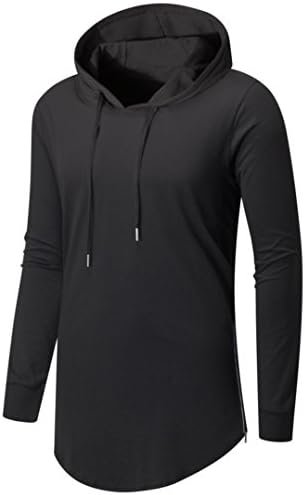 Men's Longline Pullover Hoodies Shirts