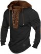 Mens Autumn And Winter Oversize Loose Plus Size Half Zipper Hooded Pullover Sweater Top Blouse Memory Foam