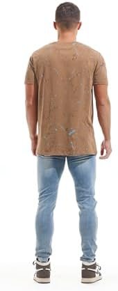 Men's Crew Neck Hipster T Shirt - Casual Stylish Fitted Print Tees for Men