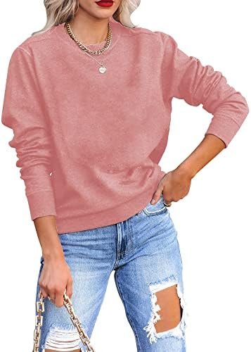 Women's Casual Long Sleeve Sweatshirt Fashion Crew Neck Pullover Basic Tops