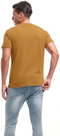 Mens T Shirt - Short Sleeve Crew Neck Soft Fitted Elastic Tees Tshirts Color 20+