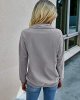 Women's Casual Long Sleeve Lapel Zipper Sweatshirt Drawstring Loose Pullover Tops