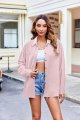 Button Down Shirts for Women Casual Pleated Long Sleeve Shirt Textured Loose Fit Collared Blouse Tops