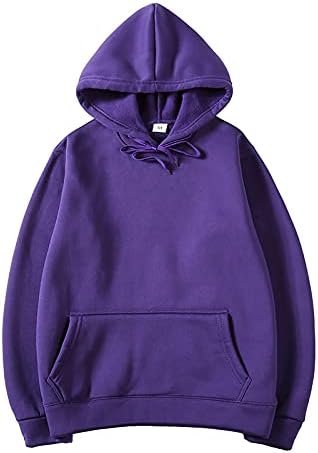 Men's Fashion Hoodies With Pockets Lightweight Loose Solid Color Long Sleeve Hooded Pullover Sweatshirts Tops