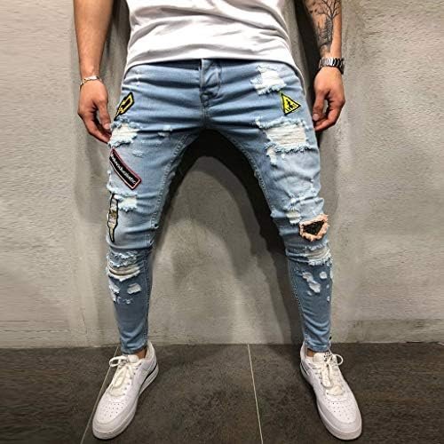 Men Jeans Relaxed fit Cotton Hip Hop Loose Work Long Trousers Jeans Pants Wide Leg Trousers Pants Mens Jeans Mens