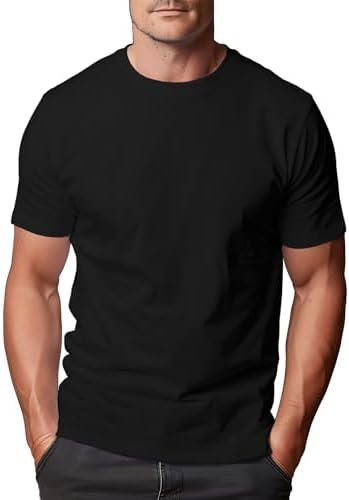 Mens Tshirt Plain, Relaxed Fitted Basic T Shirts