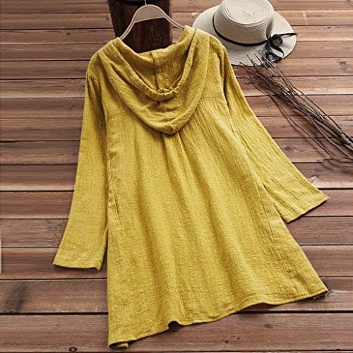 Tee Shirt Tops Size Button Blouse Loose Womens Hooded Casual Pocket Plus Women's Blouse Blouses Winter Women