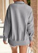 Women's Sweatshirts Casual Loose Button Pullover Top Reverse Seam High Low Split Fall Fashion Outfits