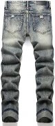 Men's Ripped Slim Fit Straight Leg Jean Denim Pant